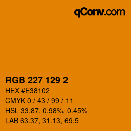 Color code: RGB 227 129 2 | qconv.com