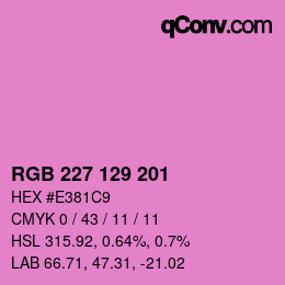 カラーコード: RGB 227 129 201 | qconv.com