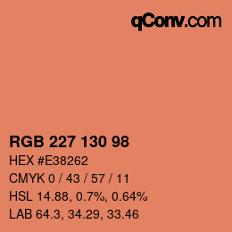 Color code: RGB 227 130 98 | qconv.com