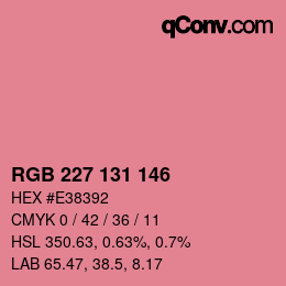 Color code: RGB 227 131 146 | qconv.com