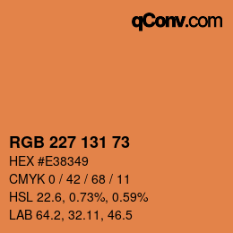 Color code: RGB 227 131 73 | qconv.com