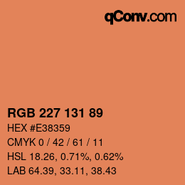 Color code: RGB 227 131 89 | qconv.com
