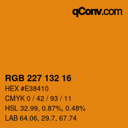 Código de color: RGB 227 132 16 | qconv.com
