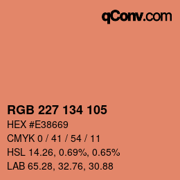 颜色代码: RGB 227 134 105 | qconv.com