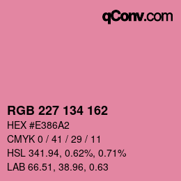 Color code: RGB 227 134 162 | qconv.com