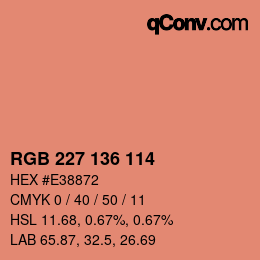 Color code: RGB 227 136 114 | qconv.com
