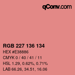 Color code: RGB 227 136 134 | qconv.com