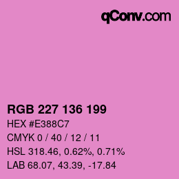 Color code: RGB 227 136 199 | qconv.com