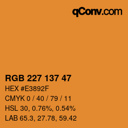 Color code: RGB 227 137 47 | qconv.com
