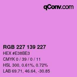 Código de color: RGB 227 139 227 | qconv.com