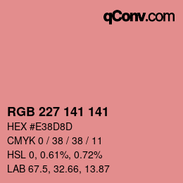 Color code: RGB 227 141 141 | qconv.com