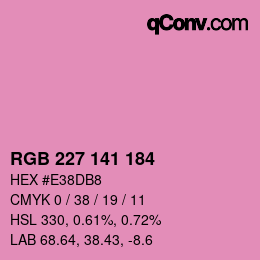 Color code: RGB 227 141 184 | qconv.com