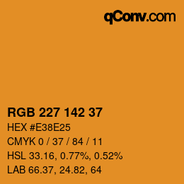 Color code: RGB 227 142 37 | qconv.com