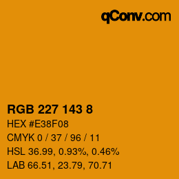 カラーコード: RGB 227 143 8 | qconv.com