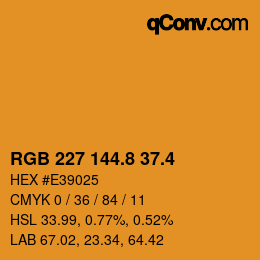カラーコード: RGB 227 144.8 37.4 | qconv.com