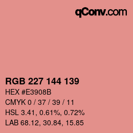 颜色代码: RGB 227 144 139 | qconv.com