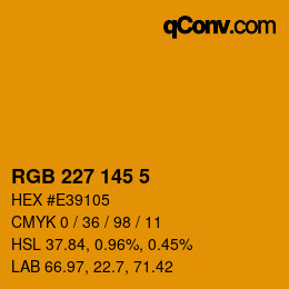 Color code: RGB 227 145 5 | qconv.com