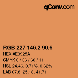 カラーコード: RGB 227 146.2 90.6 | qconv.com