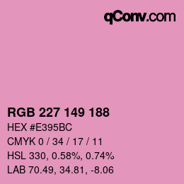 Color code: RGB 227 149 188 | qconv.com