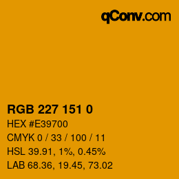 Color code: RGB 227 151 0 | qconv.com