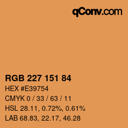 カラーコード: RGB 227 151 84 | qconv.com
