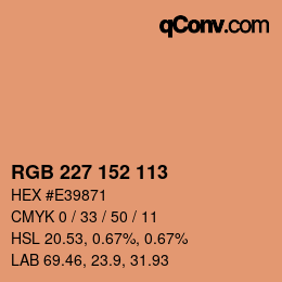 Color code: RGB 227 152 113 | qconv.com