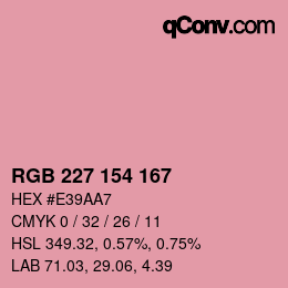 Color code: RGB 227 154 167 | qconv.com