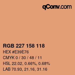 カラーコード: RGB 227 158 118 | qconv.com