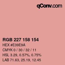Color code: RGB 227 158 154 | qconv.com