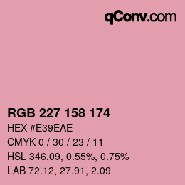 Color code: RGB 227 158 174 | qconv.com