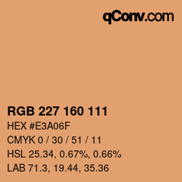 カラーコード: RGB 227 160 111 | qconv.com
