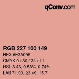 カラーコード: RGB 227 160 149 | qconv.com