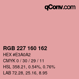 Color code: RGB 227 160 162 | qconv.com