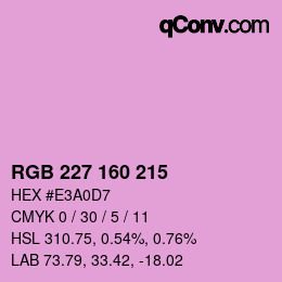 Color code: RGB 227 160 215 | qconv.com