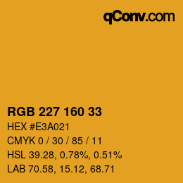 カラーコード: RGB 227 160 33 | qconv.com