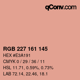 Color code: RGB 227 161 145 | qconv.com