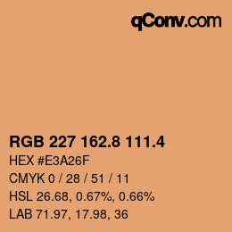カラーコード: RGB 227 162.8 111.4 | qconv.com