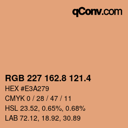 カラーコード: RGB 227 162.8 121.4 | qconv.com