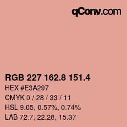 カラーコード: RGB 227 162.8 151.4 | qconv.com