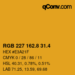 カラーコード: RGB 227 162.8 31.4 | qconv.com