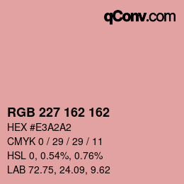 Color code: RGB 227 162 162 | qconv.com