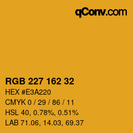 Color code: RGB 227 162 32 | qconv.com