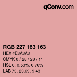 Color code: RGB 227 163 163 | qconv.com