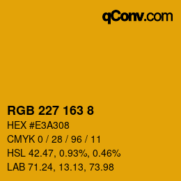 Color code: RGB 227 163 8 | qconv.com