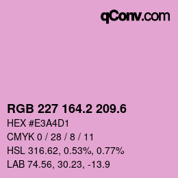 カラーコード: RGB 227 164.2 209.6 | qconv.com