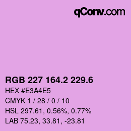 カラーコード: RGB 227 164.2 229.6 | qconv.com
