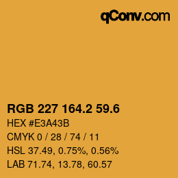カラーコード: RGB 227 164.2 59.6 | qconv.com