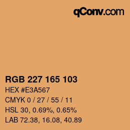 Color code: RGB 227 165 103 | qconv.com