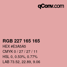 Farbcode: RGB 227 165 165 | qconv.com