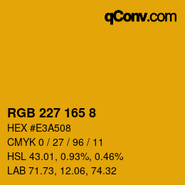 Color code: RGB 227 165 8 | qconv.com